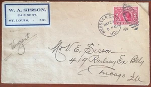 Scott 371 Private Perforated on cover, W.A. Sisson stamp dealer, 1998 PSE Cert - Picture 1 of 3