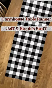 Farmhouse Kitchen, Buffalo Table Runner Decoration Birthday Party, Wedding, - Picture 1 of 1