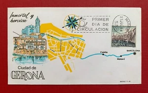 SPAIN 1964 FIRST DAY COVER - CIUDAD DE GERONA - SERIES T-6, NO ADDRESS - Picture 1 of 2