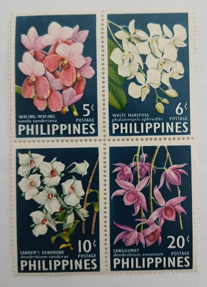 PHILLIPINES  - SCOTT #853a - ORCHIDS - BLOCK OF 4 - MNH - Image 1 of 1