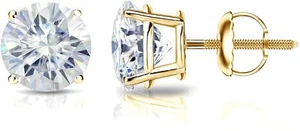 4.00 CARAT- DVS1 CERTIFIED ROUND CUT LAB  GROWN DIAMOND STUD EARRINGS GOLD 18K - Picture 1 of 6