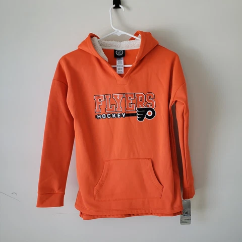 Philadelphia Flyers Hoodie Sweatshirt Girls Large 10/12 Orange NHL Youth Kid NWT Cover