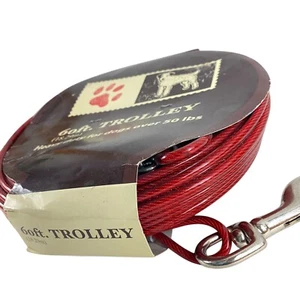 Hunde Auslauf Trolley Leine zum Binden NEU 60 Fuß Schwerlast für Hunde über 50 lb - Bild 1 von 13
