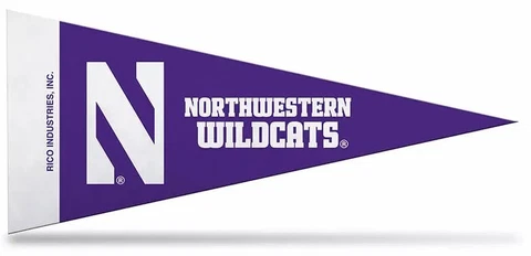 Northwestern Wildcats Mini Pennants, 4" x 9" - Licensed by Rico - Made In USA Cover