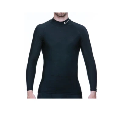 Proskins Men Moto Black Compression Base layer Long Sleeve High Neck top inner - Image 1 of 3