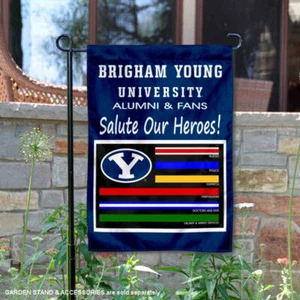 BYU Cougars Salute Our Heroes Garden Flag and Yard Banner - Picture 1 of 5