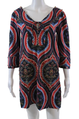 Vestido con cordones Juicy Couture para mujer estampado floral de seda multicolor talla 4 Foto 1 de 4