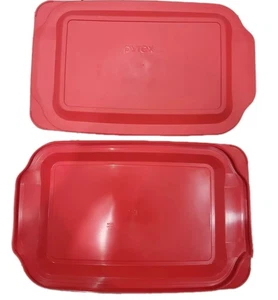 [2]Pyrex Coperchio di Ricambio 232-PZ 2-Qt Coperchio Rettangolare in Plastica Rossa per Piatto Pyrex - Foto 1 di 1