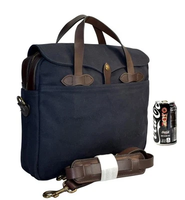 VINTAGE FILSON RUGGED TWILL ORIGINAL BRIEFCASE STYLE 256 NAVY BLUE MESSENGER BAG - Image 1 of 4