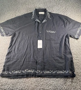 Abercrombie & Fitch Hemd Herren XXL/2XL Sommer Leinenmischung Neu Blumen bestickt - Bild 1 von 12