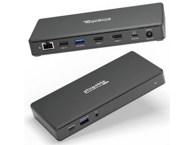 Plugable USB C Docking Station Dual Monitor 2 HDMI Ports, Laptop Charging, Dual - Image 1 of 4
