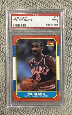 1986 FLEER BASKETBALL #23 WALTER DAVIS PSA 9 MINT  HIGH END - Image 1 of 2