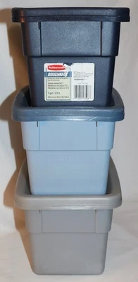 Juego de 3 bolsos de almacenamiento pequeños vintage #2211 Rubbermaid cuello áspero 1 galón EE. UU. Foto 1 de 4