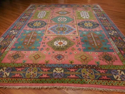Turkish Oushak Rug,Modern Multicolored Area Rug,Handmade Bohemian Rug 8x10Ft - Image 1 of 4
