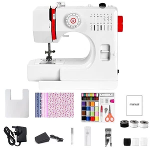 728 Mini Electric 14 Stitches Sewing Machine w/Extension Table Cotton Fabric - Foto 1 di 18