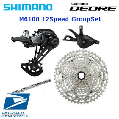 Shimano DEORE 12S M6100 4pcs GroupSet  Derailleur Chain Cassette Right Shifter - Image 1 of 2
