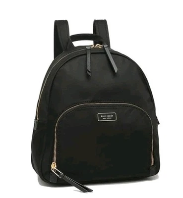 Kate Spade Cartera Grande Laptop Mochila Negra Múltiples Bolsas Fácil Limpieza Navidad Foto 1 de 4