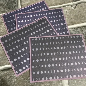 Mondphasen Witchy handgefertigte leere Notizkarten, Grußkarten, 4 Stück - Bild 1 von 3