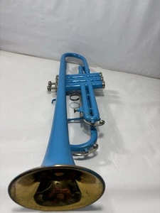 PROME NIGHT Trumpet Nice Blue Color Bb Pitch Vintage!!!Missing Pieces, Art Deco - Picture 1 of 17