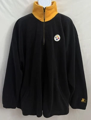 Vintage 90s Starter Pittsburgh Steelers Fleece Pullover Men’s Size 2XL Black — 第 1/4 张图片