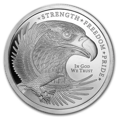 5 oz Silver Round - Silver Eagle (Strength, Freedom, & Pride) - Image 1 of 2