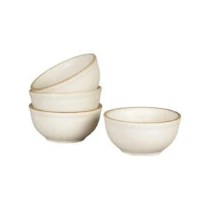 Matte Finish Ceramic Snack Bowls - Microwave & Oven Safe, Off White (4 x 260ml) - Picture 1 of 6