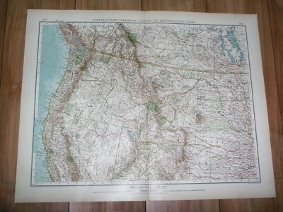 1911 ORIGINAL ANTIQUE MAP NW USA WASHINGTON MONTANA CALIFORNIA OREGON COLORADO - Image 1 of 4