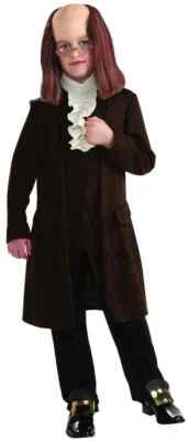Benjamin Franklin Padre Fundador Patriótico Vestido Elegante Halloween Niño Disfraz Foto 1 de 2