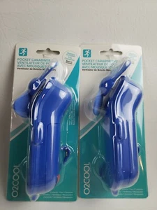 O2COOL Pocket Carabiner Fan Portable Clip-On NEW Blue Lot 2 - Picture 1 of 6