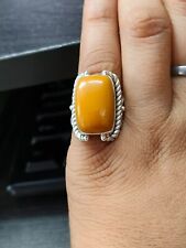 Natürlicher gelber Mookait-Jaspis-Ring aus 925er Sterlingsilber, Schmuck,...