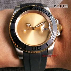 Dress 100M Waterproof NH35A 40mm Selfwinding Men Watch Two Tone Gold Case - Picture 1 of 20