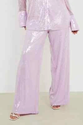 boohoo PANTALÓN ANCHO PIERNA / Lila / Talla 16  Foto 1 de 4