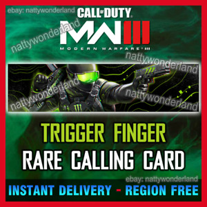 TRIGGER FINGER Calling Card - Call of Duty Modern Warfare 3 CoD MW3 Rare DLC 🎮