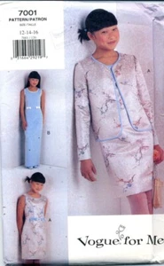 Uncut Vogue Sewing Pattern Girls Back Zipper Dress Jacket Size 12-16 - Picture 1 of 2