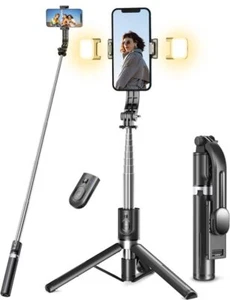 Selfie Stick Tripod with Light, 45'' Selfie Stick with Wireless Remote, Porta... - Picture 1 of 9
