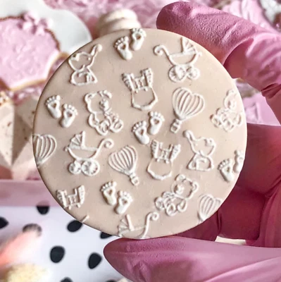 Baby shower patrón estampado estampado galletas cupcake decoración suministros para hornear Foto 1 de 4