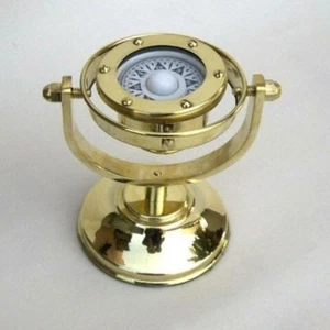 GIMBAL COMPASS BRASS ~ NAUTICAL COMPASS ~PIRATE ~ MARITIME ~ COMPASS - Picture 1 of 1