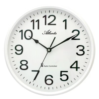 Moderne Funk Wanduhr Analog Küche Funkuhr Radio Controlled Weiß - ATLANTA 4378/0 - Bild 1 von 2