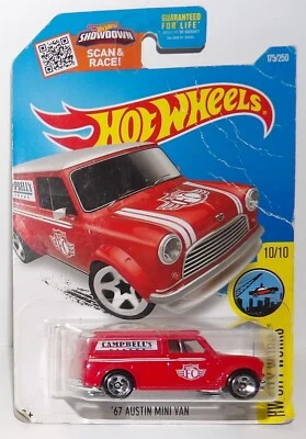 Hot Wheels 2016 No175 HW City Works No10 '67 МИНИ-ФУРГОН AUSTIN ПОВРЕЖДЕНИЕ Red Campbell - Изображение 1 из 4