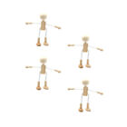 4 Stck. Holz Roboter Puzzle Holz Menschen Skulptur Holz Wäscheklammern Puppen
