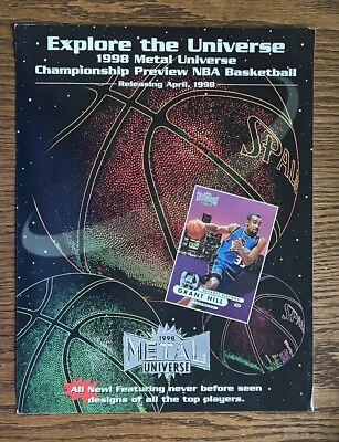1998 Metal Universe EXPLORE THE UNIVERSE Promo Fold Out w/Checklist Kobe Bryant - Image 1 of 3