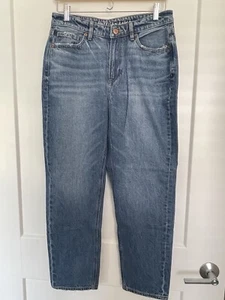 American Eagle Mom Damenjeans hoher Bund gewaschen blau Größe 6 kurz neu ohne Etikett - Bild 1 von 6