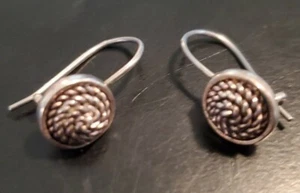 Dangle Earrings for Pierced Ears Silver Tone Round♡♡ - Picture 1 of 3