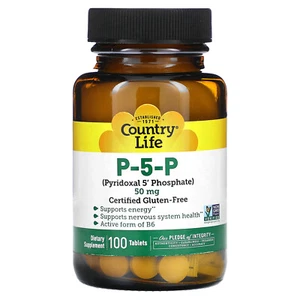 Country Life P-5-P Pyridoxal 5 Phosphate 50 mg 100 Tablets Gluten-Free, GMP - Picture 1 of 2
