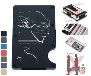 Super Hero The Flash Engraved RFID Blocking Money Clip Wallet Credit Card Holder - Picture 1 of 19