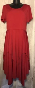 New Women’s Formal Dress Large Red Tiered Flowing The Paragon - Picture 1 of 11