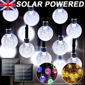 20-100LED Solar Light Party Fairy Outdoor Retro Ball String Lights Patio Garden - Picture 1 of 18