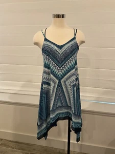 bailey girl Size S Tank Dress Spaghetti Strap V-neck Lace Back Chiffon Flowy - Picture 1 of 11