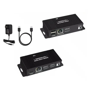 HDMI KVM Extender Over Cat5/6 Ethernet Cable to 60M 1080P USB RJ45 LAN Extender - Photo 1/15