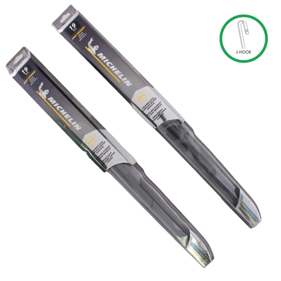 Paquete de 2 escobillas limpiaparabrisas Michelin Pro Series 19" rendimiento para todas las estaciones gancho en J Foto 1 de 4